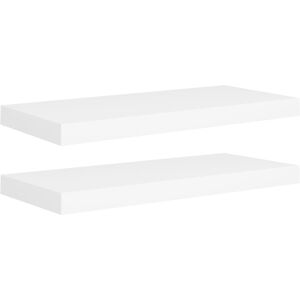 vidaXL White Floating Wall Shelves 60x23.5x3.8 cm MDF - Wall Shelves vidaXL White Floating Wall Shelves 60x23.5x3.8 cm MDF - Wall Shelves
