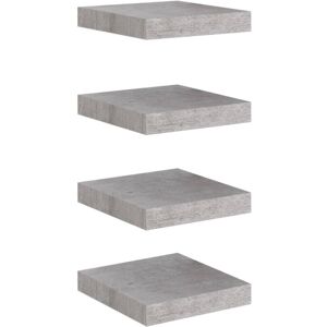 vidaXL 4x Floating Wall Shelves Concrete Grey MDF Bookcase Wall Board CD Rack - Wall Shelves vidaXL 4x Floating Wall Shelves Concrete Grey MDF Bookcase Wall Board CD Rack - Wall Shelves
