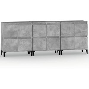 (concrete grey, 3 pcs) vidaXL Sideboards Storage Side Cabinet Cupboard Highboard (concrete grey, 3 pcs) vidaXL Sideboards Storage Side Cabinet Cupboard Highboard