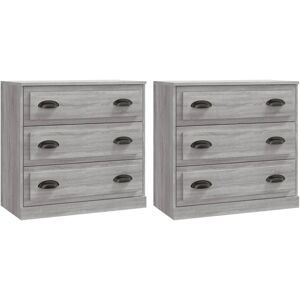 (grey sonoma) vidaXL Sideboards Storage Cabinet Cupboard Highboard 2 pcs Enginee (grey sonoma) vidaXL Sideboards Storage Cabinet Cupboard Highboard 2 pcs Enginee