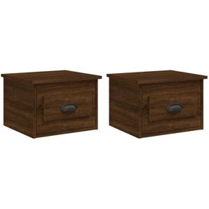 (brown oak, 2 pcs) vidaXL Wall-mounted Bedside Cabinets Floating Nightstand Bedr (brown oak, 2 pcs) vidaXL Wall-mounted Bedside Cabinets Floating Nightstand Bedr