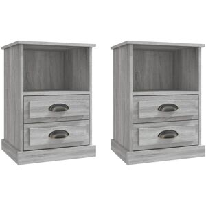 (grey sonoma, 2 pcs) vidaXL Bedside Cabinets Side Table Nightstand Bedroom Bed C (grey sonoma, 2 pcs) vidaXL Bedside Cabinets Side Table Nightstand Bedroom Bed C