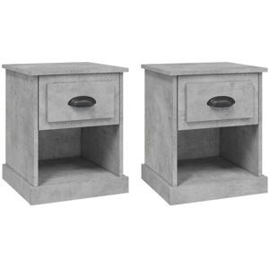 (concrete grey, 2 pcs) vidaXL Bedside Cabinet Side Table Nightstand Side Cabinet (concrete grey, 2 pcs) vidaXL Bedside Cabinet Side Table Nightstand Side Cabinet