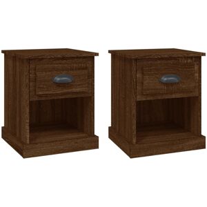 (brown oak, 2 pcs) vidaXL Bedside Cabinet Side Table Nightstand Side Cabinet Eng (brown oak, 2 pcs) vidaXL Bedside Cabinet Side Table Nightstand Side Cabinet Eng