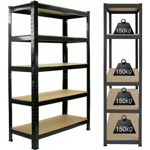 YouseaHome (180x90x40cm,Black) 5 Tier Shelving Unit for Garage and Shed - Freestanding Indu YouseaHome (180x90x40cm,Black) 5 Tier Shelving Unit for Garage and Shed - Freestanding Indu