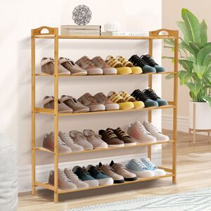 Unbranded 5 TIERS BAMBOO SHOE RACK FOOTWEAR ORGANISER WOODEN STORAGE Unbranded 5 TIERS BAMBOO SHOE RACK FOOTWEAR ORGANISER WOODEN STORAGE