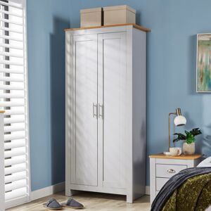 Home Source Camden 2 Door Bedroom Wardrobe Storage Unit Grey Home Source Camden 2 Door Bedroom Wardrobe Storage Unit Grey