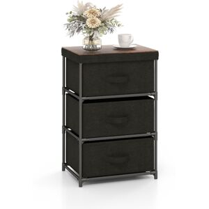 Costway 3-Tier Chests of Drawers Nightstand Organizer Fabric Dresser w/Drawers Costway 3-Tier Chests of Drawers Nightstand Organizer Fabric Dresser w/Drawers