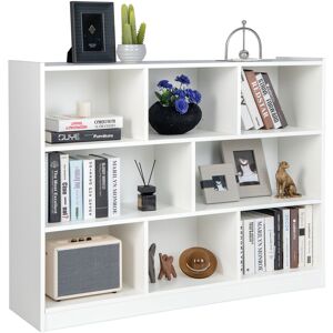 Costway Wooden 3 Tier Bookcase w / 8 Cube Open Shelf Storage Cube Wood Cabinet Costway Wooden 3 Tier Bookcase w / 8 Cube Open Shelf Storage Cube Wood Cabinet