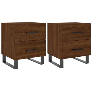 (brown oak, 2 pcs) vidaXL Bedside Cabinet Nightstands 2 pcs High Gloss White Eng (brown oak, 2 pcs) vidaXL Bedside Cabinet Nightstands 2 pcs High Gloss White Eng