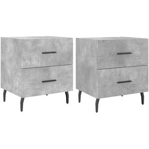 vidaXL Bedside Cabinets Concrete Grey - Bedside Cabinets vidaXL Bedside Cabinets Concrete Grey - Bedside Cabinets