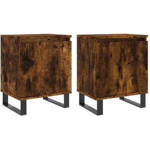 (smoked oak, 2 pcs) vidaXL Bedside Cabinet Bedside Table Nightstand Smoked Oak E (smoked oak, 2 pcs) vidaXL Bedside Cabinet Bedside Table Nightstand Smoked Oak E