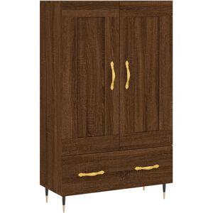 (brown oak) vidaXL Highboard Sideboard Storage Cabinet High Gloss White Engineer (brown oak) vidaXL Highboard Sideboard Storage Cabinet High Gloss White Engineer