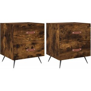 (smoked oak, 2 pcs) vidaXL Bedside Cabinets Bedside Table Nightstand 2 pcs Black (smoked oak, 2 pcs) vidaXL Bedside Cabinets Bedside Table Nightstand 2 pcs Black