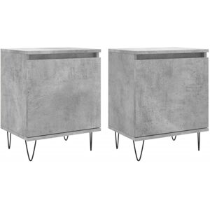 (concrete grey, 2 pcs) vidaXL Bedside Cabinets Bedside Table 2 pcs High Gloss Wh (concrete grey, 2 pcs) vidaXL Bedside Cabinets Bedside Table 2 pcs High Gloss Wh