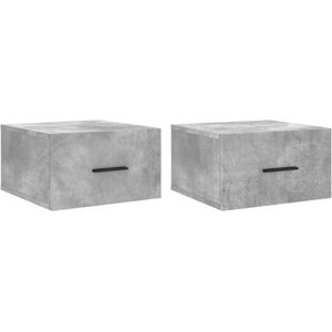 vidaXL Wall-mounted Bedside Cabinet Concrete Grey - Bedside Cabinet vidaXL Wall-mounted Bedside Cabinet Concrete Grey - Bedside Cabinet