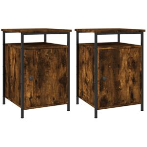(smoked oak, 2 pcs) vidaXL Bedside Cabinets Side Table Bedstand 2 pcs Grey Sonom (smoked oak, 2 pcs) vidaXL Bedside Cabinets Side Table Bedstand 2 pcs Grey Sonom