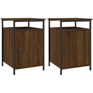 (brown oak, 2 pcs) vidaXL Bedside Cabinets Side Table Bedstand 2 pcs Grey Sonoma (brown oak, 2 pcs) vidaXL Bedside Cabinets Side Table Bedstand 2 pcs Grey Sonoma