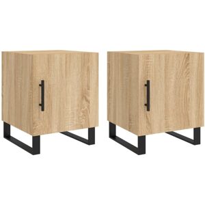 (sonoma oak, 2 pcs) vidaXL Bedside Cabinets Bedside Table 2 pcs Concrete Grey En (sonoma oak, 2 pcs) vidaXL Bedside Cabinets Bedside Table 2 pcs Concrete Grey En