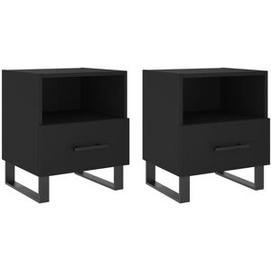 (black, 2 pcs) vidaXL Bedside Cabinets Side Table Nightstand 2 pcs Sonoma Oak En (black, 2 pcs) vidaXL Bedside Cabinets Side Table Nightstand 2 pcs Sonoma Oak En
