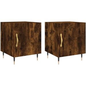 (smoked oak, 2 pcs) vidaXL Bedside Cabinet Bed Table Nightstand Side Table White (smoked oak, 2 pcs) vidaXL Bedside Cabinet Bed Table Nightstand Side Table White