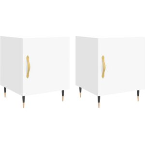 (white, 2 pcs) vidaXL Bedside Cabinet Bed Table Nightstand Side Table White Engi (white, 2 pcs) vidaXL Bedside Cabinet Bed Table Nightstand Side Table White Engi