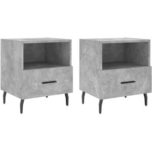 (concrete grey, 2 pcs) vidaXL Bedside Cabinet Bed Table Nightstand Side Table Wh (concrete grey, 2 pcs) vidaXL Bedside Cabinet Bed Table Nightstand Side Table Wh