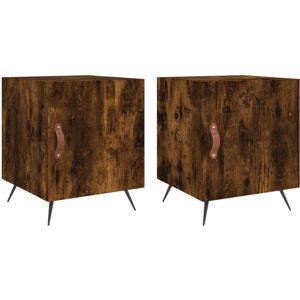 (smoked oak, 2 pcs) vidaXL Bedside Cabinet Bed Table Nightstand Side Table White (smoked oak, 2 pcs) vidaXL Bedside Cabinet Bed Table Nightstand Side Table White