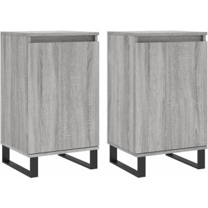 (grey sonoma, 2 pcs) vidaXL Sideboard Storage Side Cabinet Cupboards 2 pcs White (grey sonoma, 2 pcs) vidaXL Sideboard Storage Side Cabinet Cupboards 2 pcs White