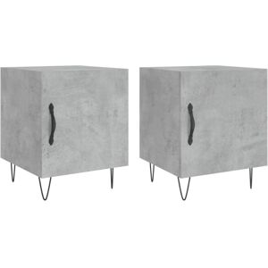(concrete grey, 2 pcs) vidaXL Bedside Cabinet Bed Table Nightstand High Gloss Wh (concrete grey, 2 pcs) vidaXL Bedside Cabinet Bed Table Nightstand High Gloss Wh