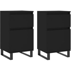 (black, 2 pcs) vidaXL Sideboards Storage Cabinet Cupboard 2 pcs Smoked Oak Engin (black, 2 pcs) vidaXL Sideboards Storage Cabinet Cupboard 2 pcs Smoked Oak Engin