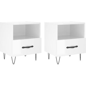 (high gloss white, 2 pcs) vidaXL Bedside Cabinet Bed Table Nightstand Side Table (high gloss white, 2 pcs) vidaXL Bedside Cabinet Bed Table Nightstand Side Table