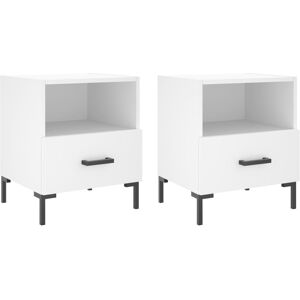 (white, 2 pcs) vidaXL Bedside Cabinet Bed Table Nightstand Side Table White Engi (white, 2 pcs) vidaXL Bedside Cabinet Bed Table Nightstand Side Table White Engi