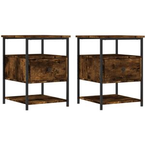 (smoked oak) vidaXL Bedside Cabinets Nightstand Bed Table 2 pcs Brown Oak Engine (smoked oak) vidaXL Bedside Cabinets Nightstand Bed Table 2 pcs Brown Oak Engine