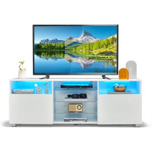 Costway TV Stand for up to 65 Inch w/ LED Lights Doors Shelves Storage Cabinet Costway TV Stand for up to 65 Inch w/ LED Lights Doors Shelves Storage Cabinet