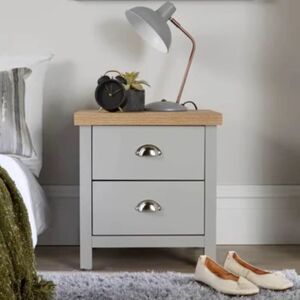 Spot On Dealz - 2-Drawer Nightstand - Oak - Bedside Table Spot On Dealz - 2-Drawer Nightstand - Oak - Bedside Table