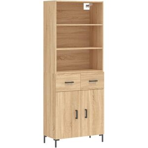 vidaXL Sonoma Oak Highboard - 69.5x34x180 cm - Engineered Wood & Metal vidaXL Sonoma Oak Highboard - 69.5x34x180 cm - Engineered Wood & Metal