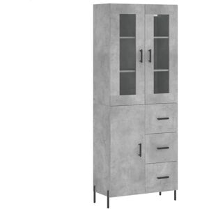 vidaXL Highboard Sideboard Cupboard Side Cabinet Concrete Grey Engineered Wood vidaXL Highboard Sideboard Cupboard Side Cabinet Concrete Grey Engineered Wood