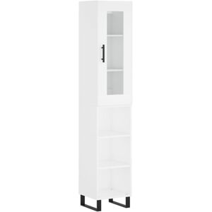 vidaXL Highboard Sideboard Storage Cabinet Side Cabinet White Engineered Wood vidaXL Highboard Sideboard Storage Cabinet Side Cabinet White Engineered Wood