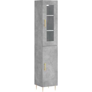 vidaXL Highboard Sideboard Cupboard Side Cabinet Concrete Grey Engineered Wood vidaXL Highboard Sideboard Cupboard Side Cabinet Concrete Grey Engineered Wood