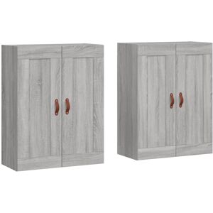 vidaXL Wall Mounted Cabinets Side Cabinet 2 pcs Grey Sonoma Engineered Wood vidaXL Wall Mounted Cabinets Side Cabinet 2 pcs Grey Sonoma Engineered Wood