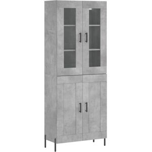 (concrete grey, 2 wood doors) vidaXL Highboard Sideboard Tall Storage Cabinet Si (concrete grey, 2 wood doors) vidaXL Highboard Sideboard Tall Storage Cabinet Si