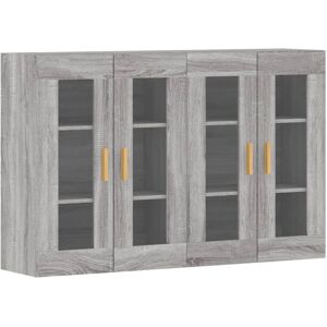 vidaXL Wall Mounted Cabinets Side Cabinet 2 pcs Grey Sonoma Engineered Wood vidaXL Wall Mounted Cabinets Side Cabinet 2 pcs Grey Sonoma Engineered Wood