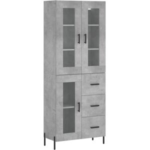 (concrete grey, 1 glass door 3 drawers) vidaXL Highboard Sideboard Tall Storage (concrete grey, 1 glass door 3 drawers) vidaXL Highboard Sideboard Tall Storage