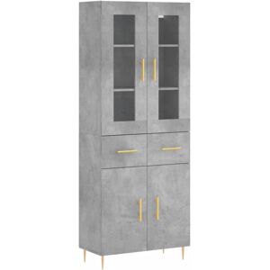 vidaXL Grey Concrete Highboard 69.5x34x180 cm Storage Cabinet vidaXL Grey Concrete Highboard 69.5x34x180 cm Storage Cabinet