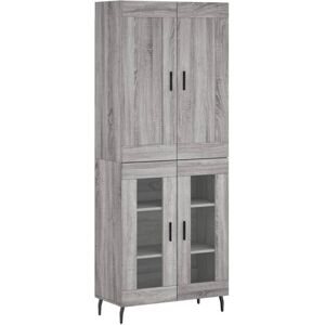 vidaXL Highboard Sideboard Cupboard Side Cabinet Grey Sonoma Engineered Wood vidaXL Highboard Sideboard Cupboard Side Cabinet Grey Sonoma Engineered Wood