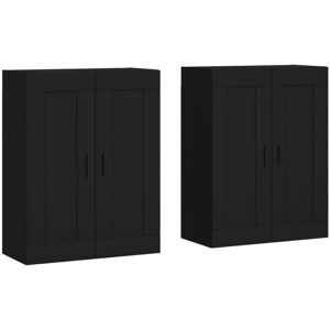 vidaXL Wall Mounted Cabinets Wall Storage Cabinet 2 pcs Black Engineered Wood vidaXL Wall Mounted Cabinets Wall Storage Cabinet 2 pcs Black Engineered Wood