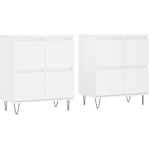 (white, 2 pcs) vidaXL Sideboard Storage Cupboard Side Cabinets 2 pcs White Engin (white, 2 pcs) vidaXL Sideboard Storage Cupboard Side Cabinets 2 pcs White Engin