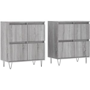 (grey sonoma, 2 pcs) vidaXL Sideboard Storage Cupboard Side Cabinets 2 pcs White (grey sonoma, 2 pcs) vidaXL Sideboard Storage Cupboard Side Cabinets 2 pcs White