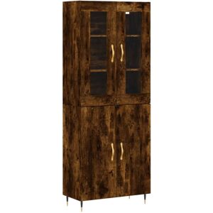 vidaXL 69.5x34x180cm Smoked Oak Storage Cabinet - Storage Cabinet vidaXL 69.5x34x180cm Smoked Oak Storage Cabinet - Storage Cabinet